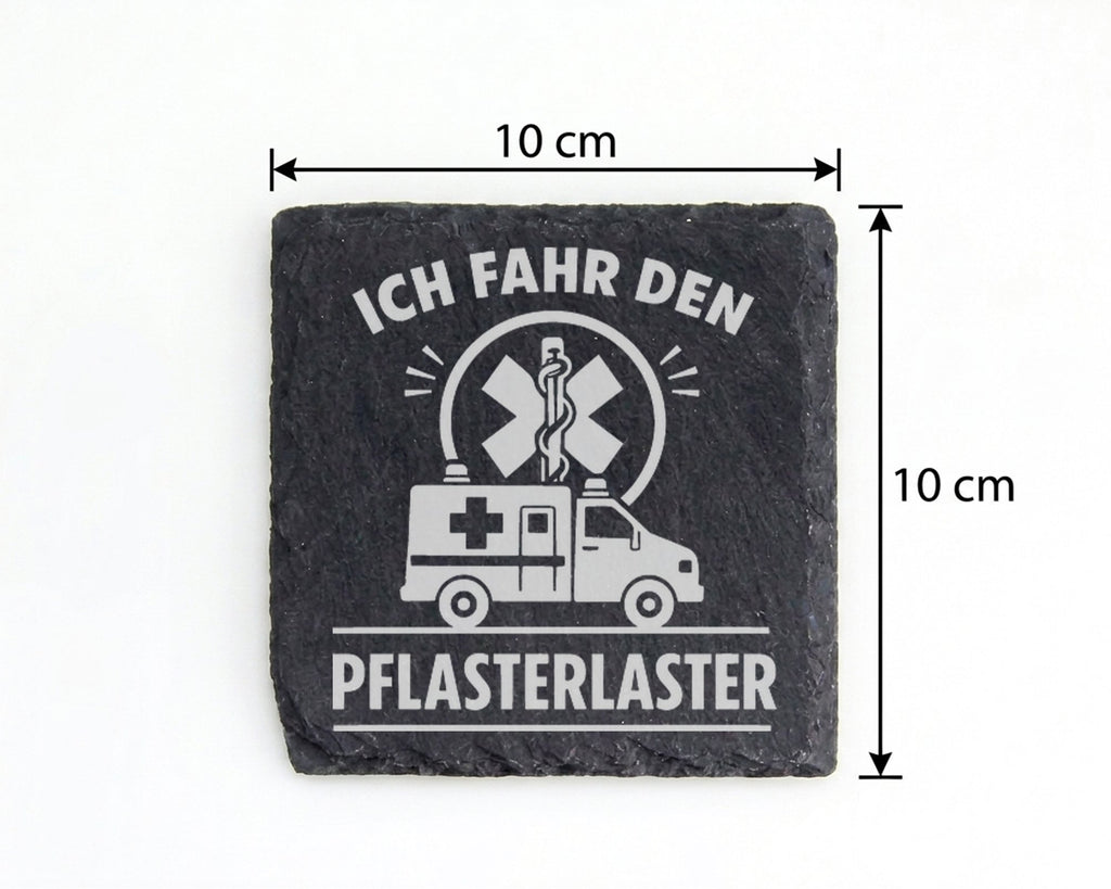 Schiefer Untersetzer Krankenwagen Ich Fahr Den Pflasterlaster - Gesche – Bild 4