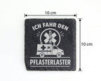 Schiefer Untersetzer Krankenwagen Ich Fahr Den Pflasterlaster - Gesche – Bild 4