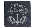 Schiefertafel Untersetzer Mein Ankerplatz maritim Geschenk für Segler  – Bild 1