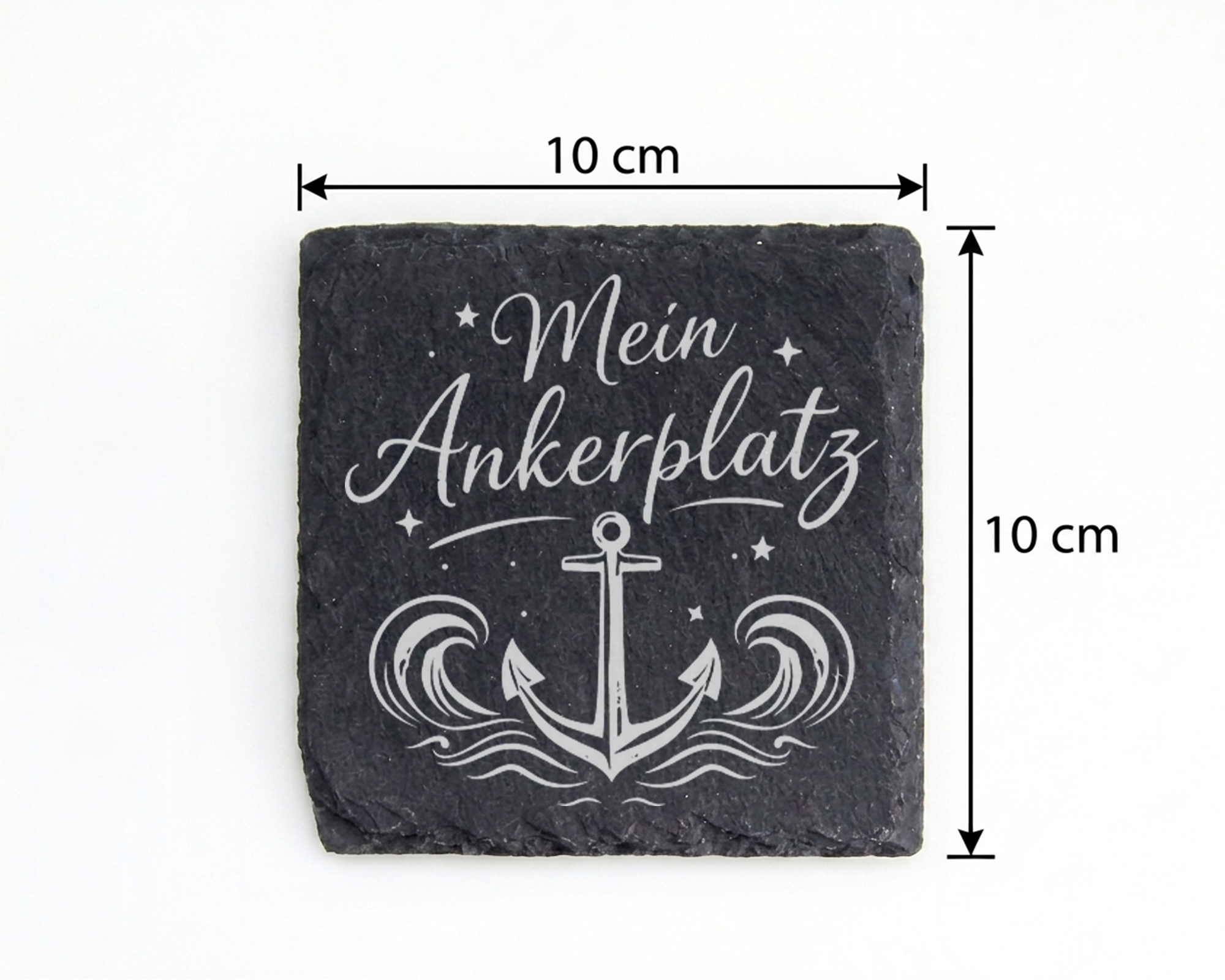 Schiefertafel Untersetzer Mein Ankerplatz maritim Geschenk für Segler  – Bild 4