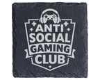 Schiefer Untersetzer Anti Social Gaming Club - Lustiges Geschenk Für G – Bild 1