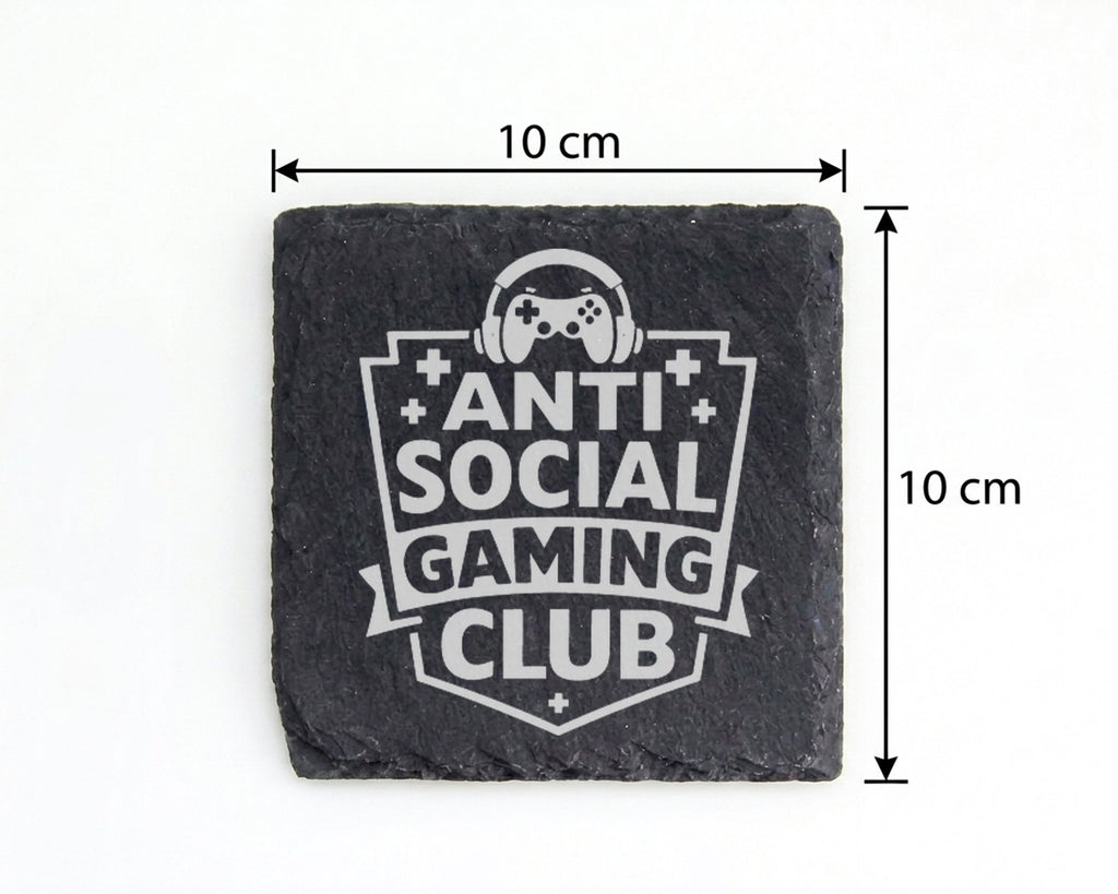 Schiefer Untersetzer Anti Social Gaming Club - Lustiges Geschenk Für G – Bild 4