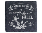 Schiefertafel Untersetzer Familie ist da wo der Anker fällt maritim Ge – Bild 1