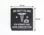 Schiefer Untersetzer Sei Nett Leben Retten - Geschenk für Ärzte Notarz – Bild 4