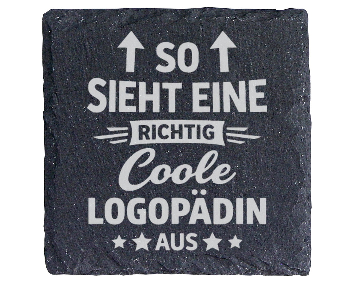 Schiefer Untersetzer Coole Logopädin So Sieht Eine Richtig Aus - Gesch – Bild 1
