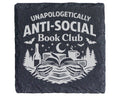 Schiefer Untersetzer Anti-Social Book Club - Lustiges Geschenk für Les – Bild 1