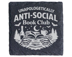Schiefer Untersetzer Anti-Social Book Club - Lustiges Geschenk für Les – Bild 1