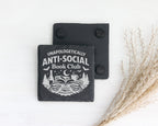 Schiefer Untersetzer Anti-Social Book Club - Lustiges Geschenk für Les – Bild 2