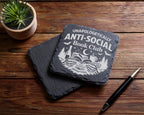 Schiefer Untersetzer Anti-Social Book Club - Lustiges Geschenk für Les – Bild 5