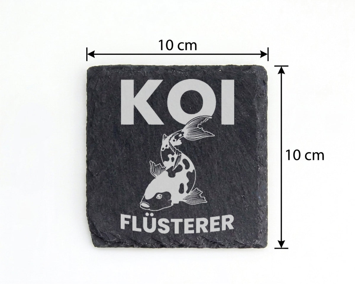Schiefer Untersetzer Koi Flüsterer Fisch - Geschenk für Teichbesitzer  – Bild 4