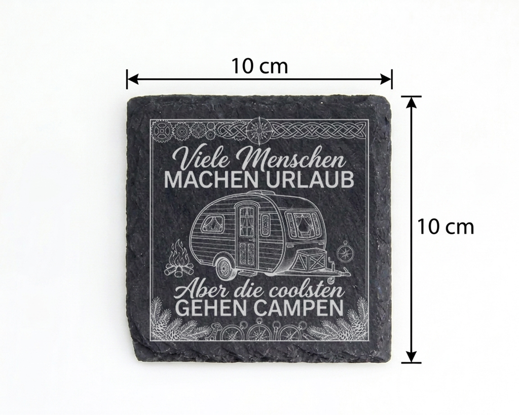 Schiefertafel Untersetzer Camping Geschenk für Wohnwagen Fan witzige W – Bild 4