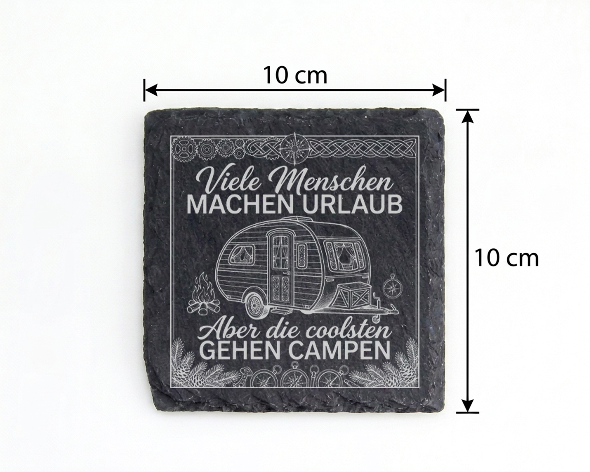 Schiefertafel Untersetzer Camping Geschenk für Wohnwagen Fan witzige W – Bild 4