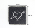 Schiefertafel Untersetzer Herz mit Pfeil Liebe Geschenk für Freundin V – Bild 4