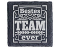 Schiefer Untersetzer Bestes Team Ever Zahnrad - Geschenk für Kollegen  – Bild 1
