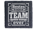 Schiefer Untersetzer Bestes Team Ever Zahnrad - Geschenk für Kollegen  – Bild 1