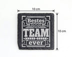 Schiefer Untersetzer Bestes Team Ever Zahnrad - Geschenk für Kollegen  – Bild 4