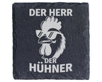 Schiefer Untersetzer Hahn Mit Sonnenbrille Herr Der Hühner - Lustiges  – Bild 1