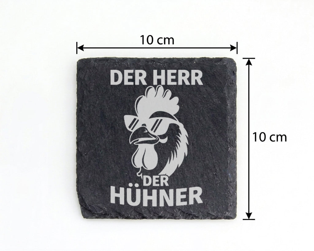 Schiefer Untersetzer Hahn Mit Sonnenbrille Herr Der Hühner - Lustiges  – Bild 4