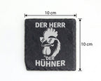 Schiefer Untersetzer Hahn Mit Sonnenbrille Herr Der Hühner - Lustiges  – Bild 4