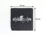 Schiefer Untersetzer Ski Herzschlag Berge - Geschenk für Skifahrer - W – Bild 4