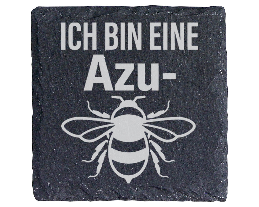 Schiefer Untersetzer Biene Azubi Wortspiel - Lustiges Geschenk für Aus – Bild 1