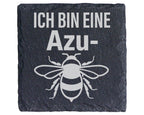 Schiefer Untersetzer Biene Azubi Wortspiel - Lustiges Geschenk für Aus – Bild 1