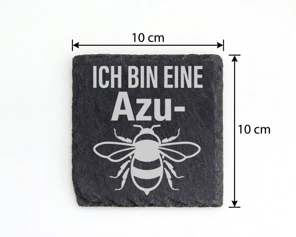 Schiefer Untersetzer Biene Azubi Wortspiel - Lustiges Geschenk für Aus – Bild 4