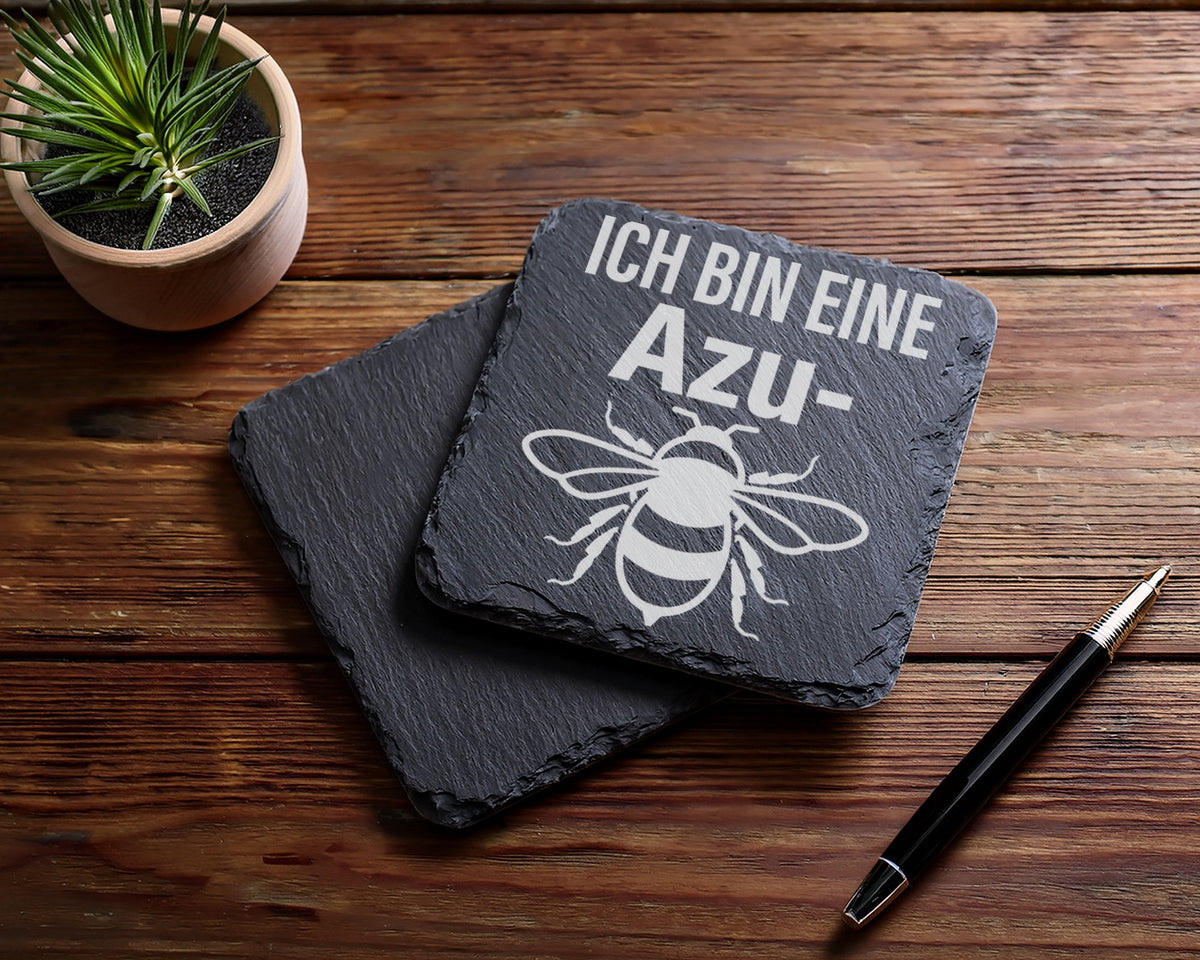 Schiefer Untersetzer Biene Azubi Wortspiel - Lustiges Geschenk für Aus – Bild 5
