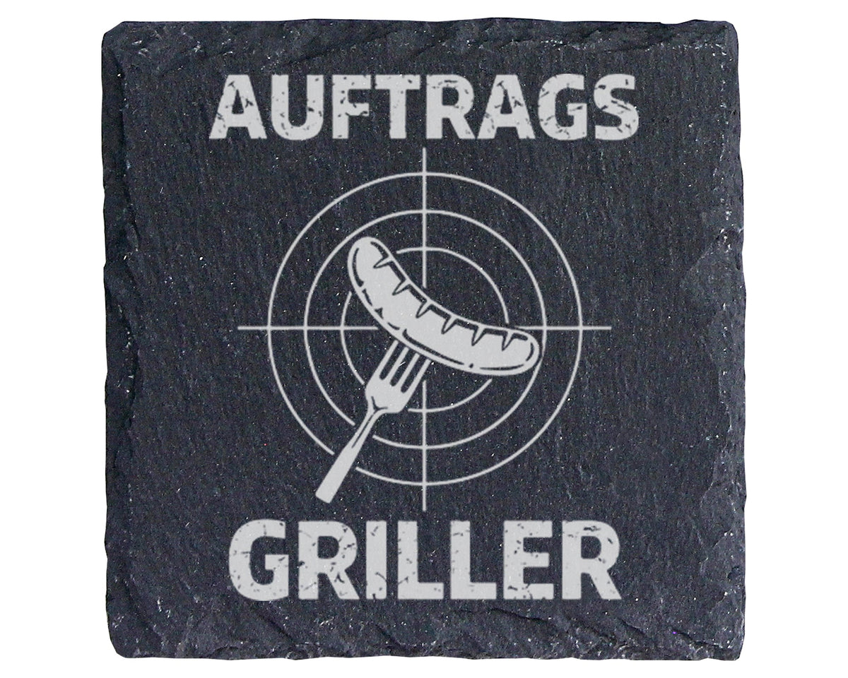 Schiefertafel Untersetzer Auftrags Griller Grillmeister Geschenk für M – Bild 1