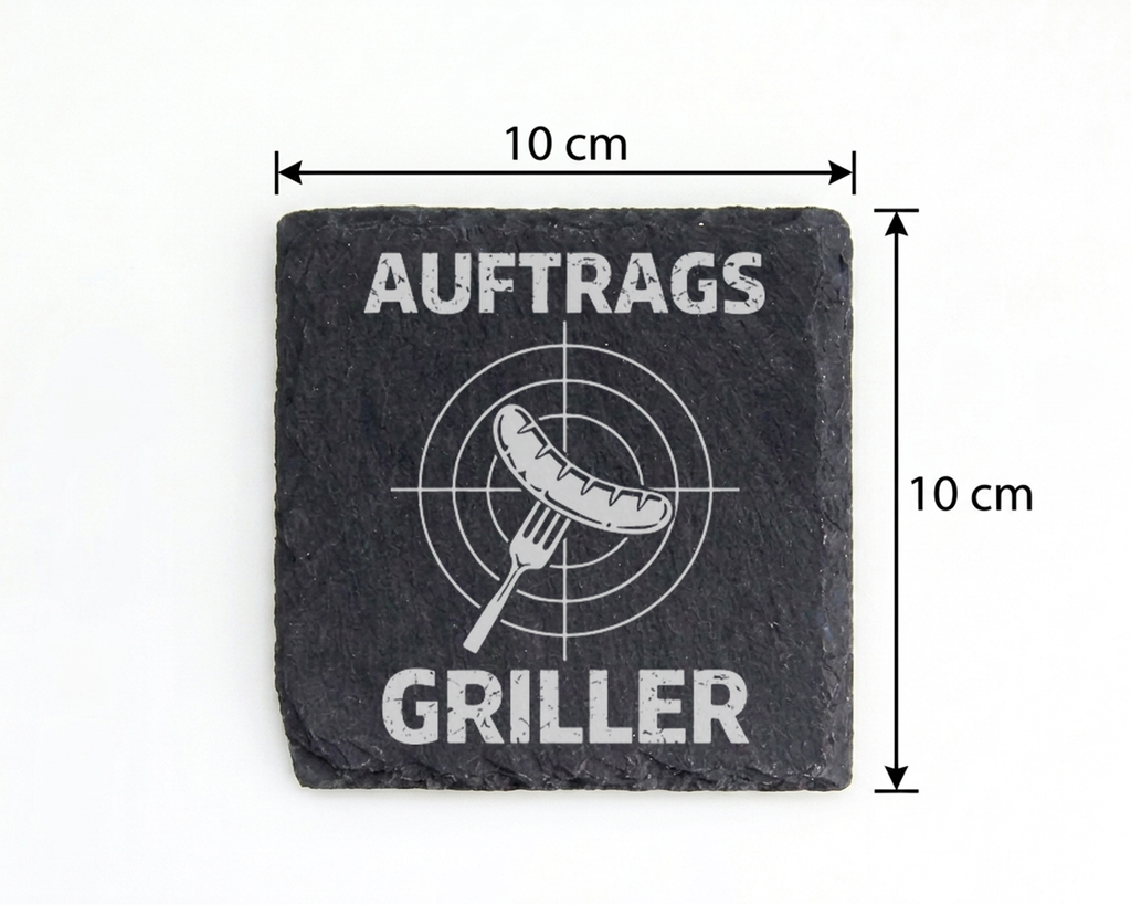 Schiefertafel Untersetzer Auftrags Griller Grillmeister Geschenk für M – Bild 4