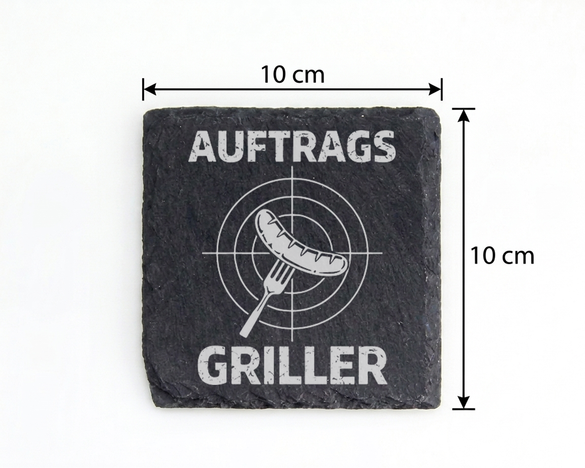 Schiefertafel Untersetzer Auftrags Griller Grillmeister Geschenk für M – Bild 4