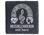 Schiefer Untersetzer Musiklehrerin Mit Herz - Geschenk für Musikerin N – Bild 1