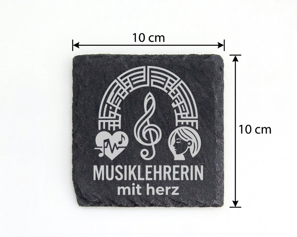 Schiefer Untersetzer Musiklehrerin Mit Herz - Geschenk für Musikerin N – Bild 4