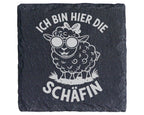 Schiefer Untersetzer Schaf mit Sonnenbrille Ich Bin Hier Die Schäfin - – Bild 1