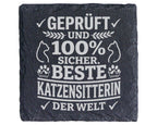 Schiefer Untersetzer Beste Katzensitterin Der Welt - Geschenk Für Tier – Bild 1