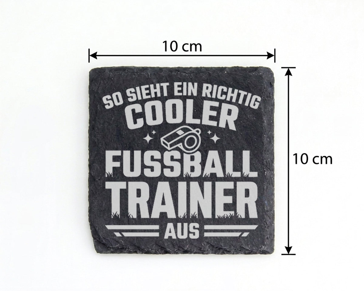 Schiefer Untersetzer Cooler Fussball Trainer Spruch So Sieht Ein Richt – Bild 4