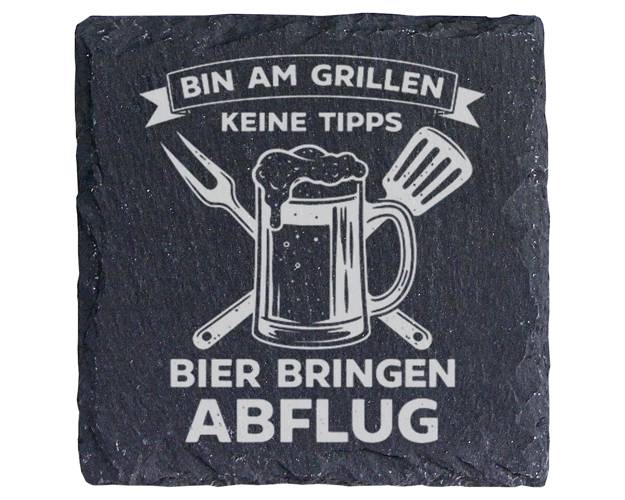 Schiefertafel Untersetzer Bin am Grillen keine Tipps Bier Geschenk für – Bild 1