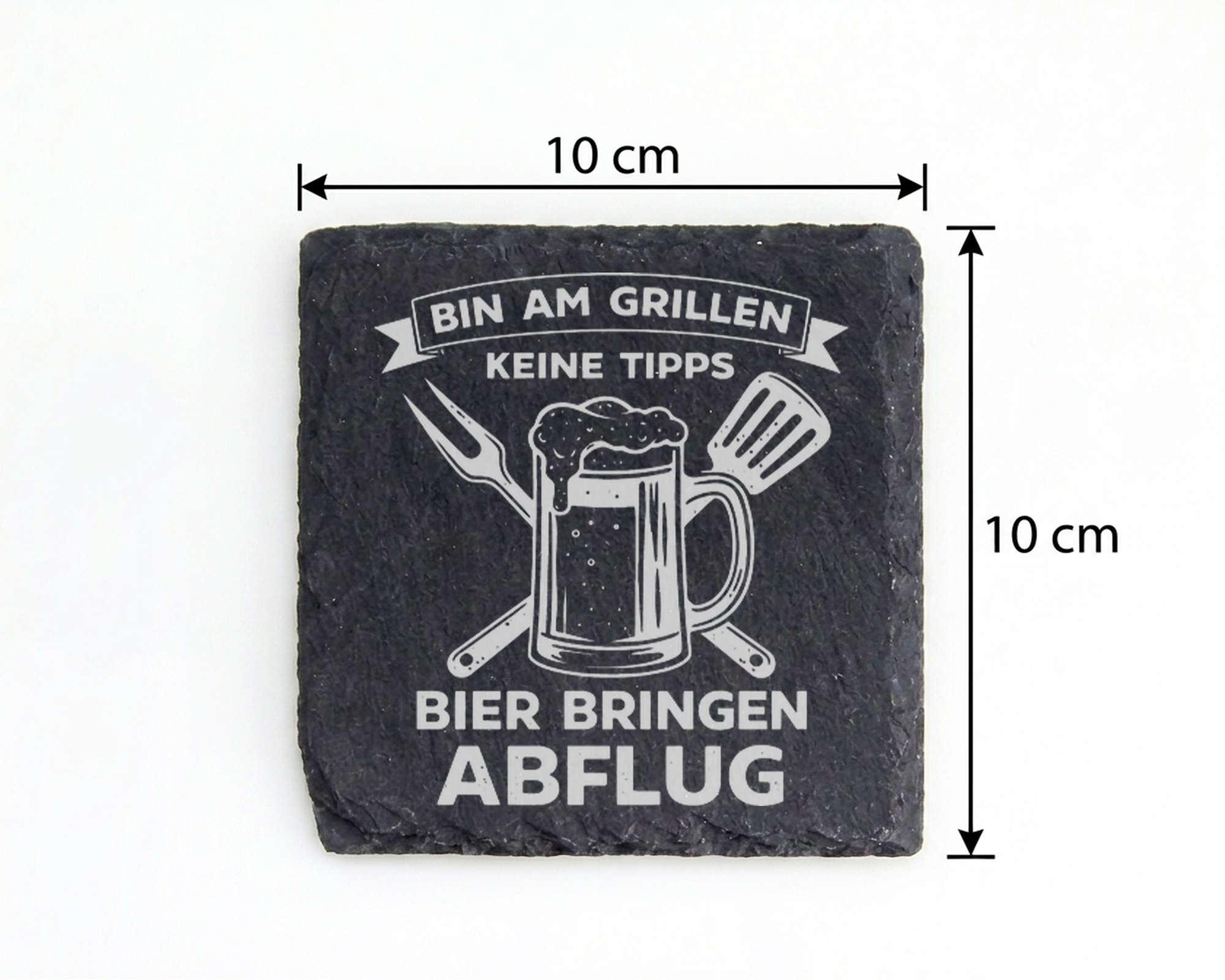 Schiefertafel Untersetzer Bin am Grillen keine Tipps Bier Geschenk für – Bild 4