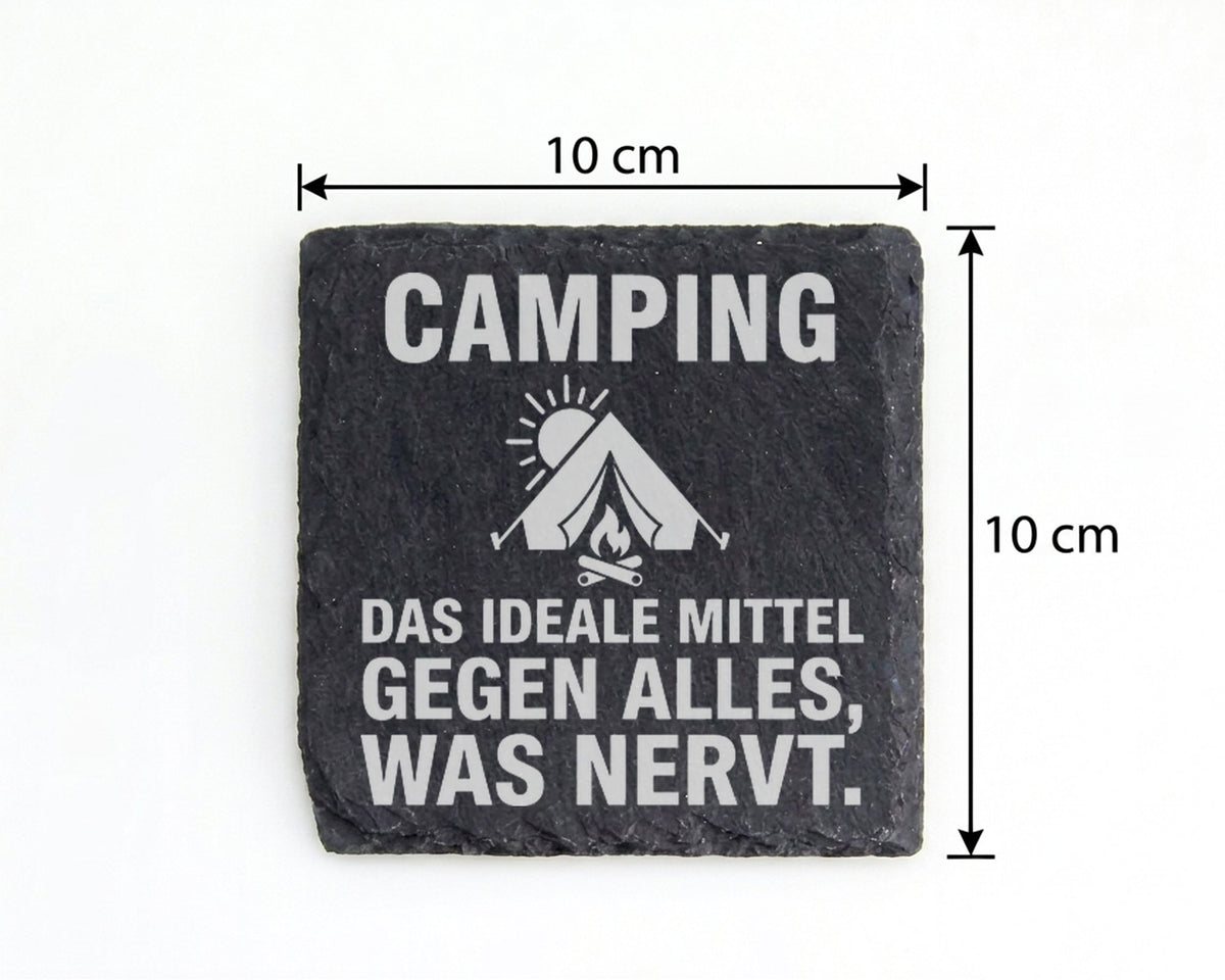Schiefer Untersetzer Camping Das Ideale Mittel Gegen Nervt - Geschenk  – Bild 4