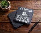 Schiefer Untersetzer Camping Das Ideale Mittel Gegen Nervt - Geschenk  – Bild 5