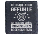Schiefer Untersetzer Bogenschießen Ich Muss Jetzt Gefühl Spruch - Gesc – Bild 1