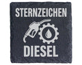 Schiefer Untersetzer Sternzeichen Diesel - Lustiges Geschenk für Autof – Bild 1