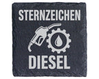 Schiefer Untersetzer Sternzeichen Diesel - Lustiges Geschenk für Autof – Bild 1