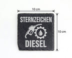 Schiefer Untersetzer Sternzeichen Diesel - Lustiges Geschenk für Autof – Bild 4