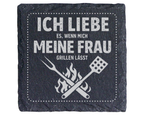 Schiefertafel Untersetzer Geschenk Ehemann Grillen Spruch für Grillmei – Bild 1