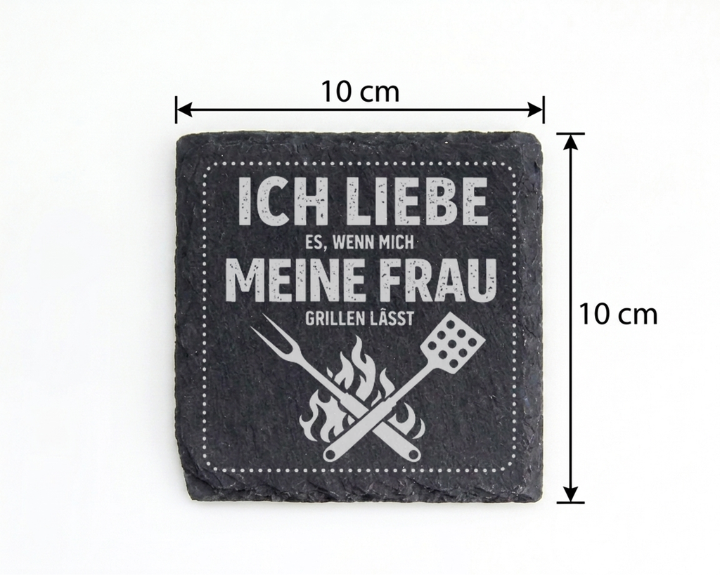 Schiefertafel Untersetzer Geschenk Ehemann Grillen Spruch für Grillmei – Bild 4