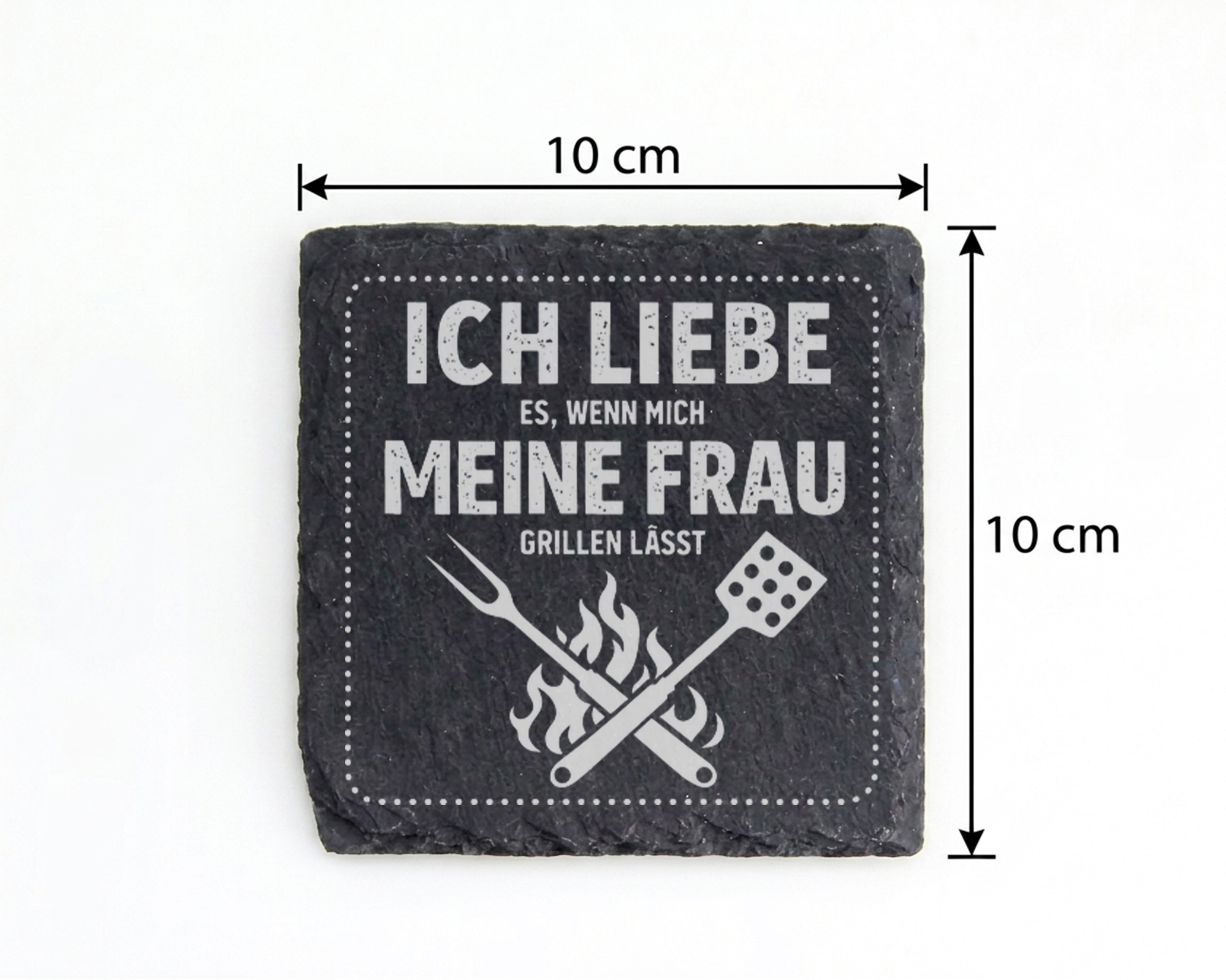Schiefertafel Untersetzer Geschenk Ehemann Grillen Spruch für Grillmei – Bild 4