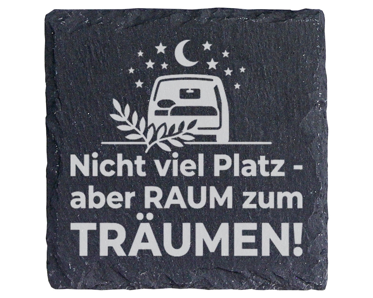 Schiefer Untersetzer Camper Nicht Viel Platz Aber Raum Zum Träumen - G – Bild 1