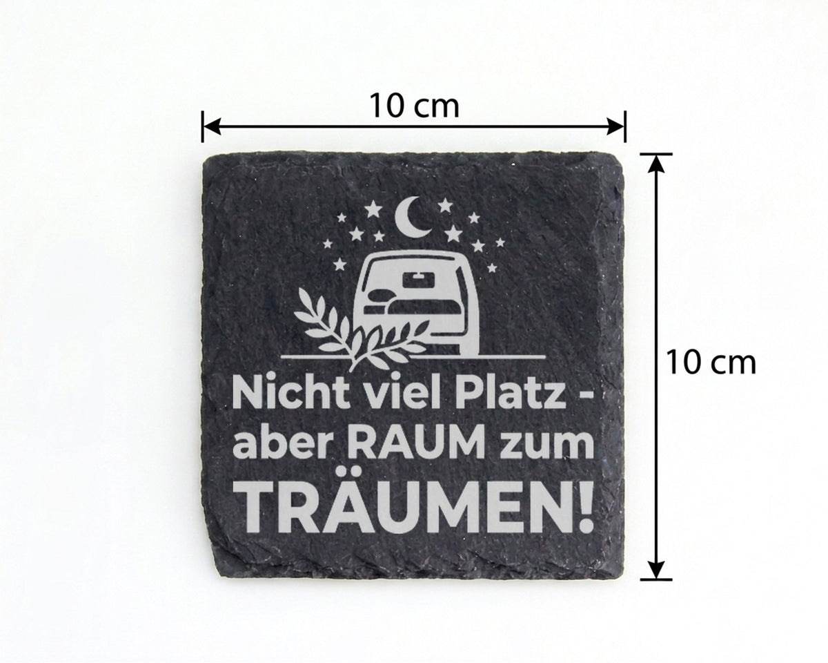 Schiefer Untersetzer Camper Nicht Viel Platz Aber Raum Zum Träumen - G – Bild 4