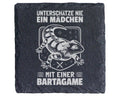 Schiefer Untersetzer Bartagame Unterschätze Nie Ein Mädchen - Geschenk – Bild 1